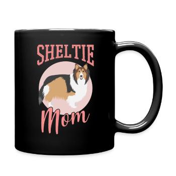 Shetland Sheltie Owner Gift - Full Colour Mug - black - Right
