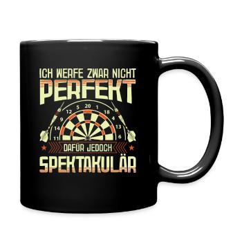 Dart Darten Darts Lustig Dartspieler Geschenk - Tasse einfarbig - Schwarz - Rechts