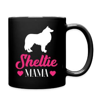 Shetland Sheltie Owner Gift - Full Colour Mug - black - Right