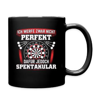 Dart Darten | Darts Lustig Dartspieler Geschenk - Tasse einfarbig - Schwarz - Rechts