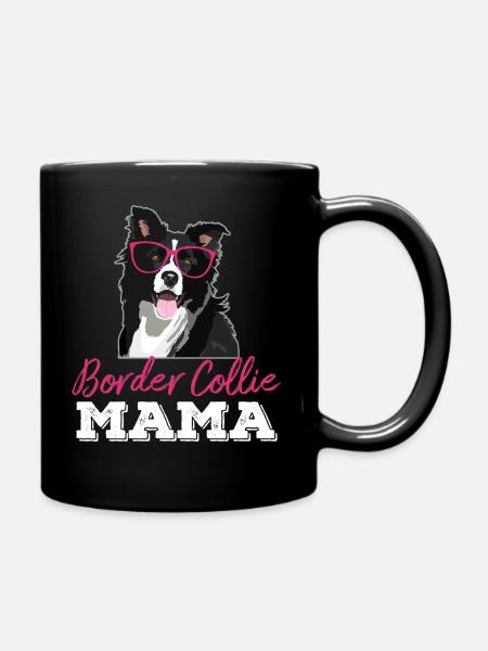 Cadeau Maman Propriétaire Border Collie Lunettes - Mug uni - noir