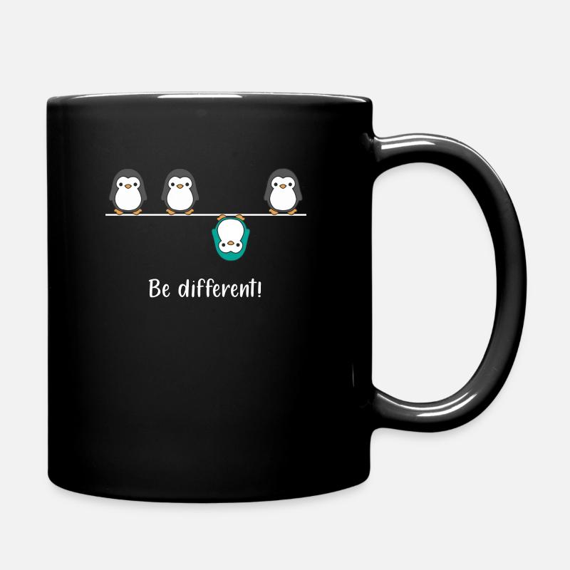 Soyez différent - pingouin amusant pingouins oiseau disant - Mug uni - noir