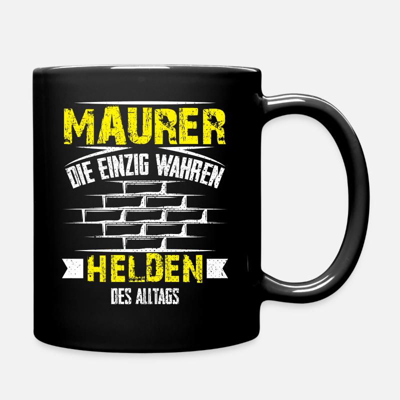 Maurer die einzig wahren Helden des alltags Männer - Tasse einfarbig - Schwarz