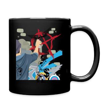 Graffiti punk anarchie - Mug uni - noir - Droite