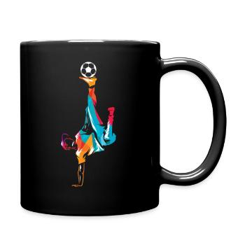 Freestyle soccer Fußball football - Tasse einfarbig - Schwarz - Rechts