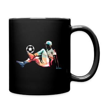 Freestyle soccer Fußball football - Tasse einfarbig - Schwarz - Rechts
