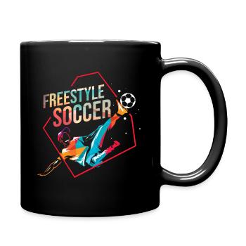 Freestyle soccer Fußball football - Tasse einfarbig - Schwarz - Rechts