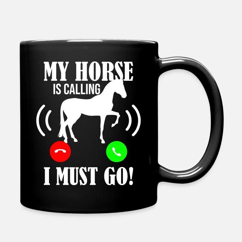 Pferd rufen - Tasse einfarbig - Schwarz