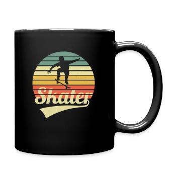 Skater Vintage Skateboard Skate Retro Skateboarder - Tasse einfarbig - Schwarz - Rechts