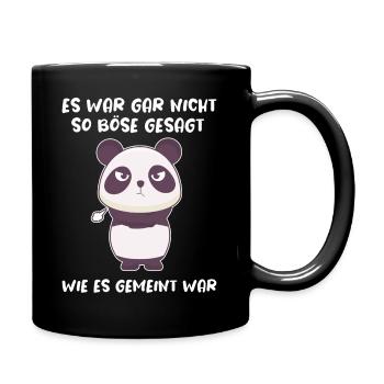 Böser Panda-Bär Sarkasmus Ironie Spruch - Tasse einfarbig - Schwarz - Rechts