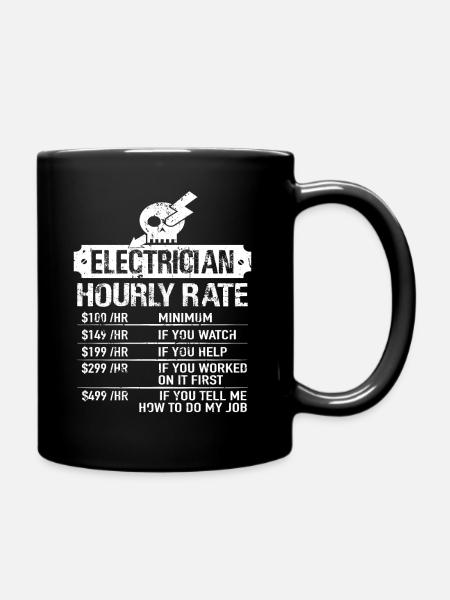 Tarif horaire d'électricien - Cadeau d'électricien - Mug uni - noir