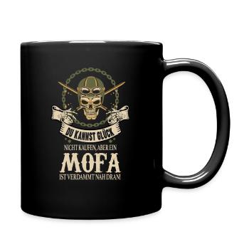 Mofa Moped Mokick Fahrer Fahrerin Geschenk - Tasse einfarbig - Schwarz - Rechts