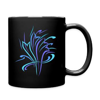 Bouquet Blue Turquoise - Full Colour Mug - black - Right