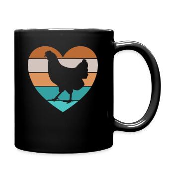 Chicken chickens rooster hen house agriculture farmer - Full Colour Mug - black - Right