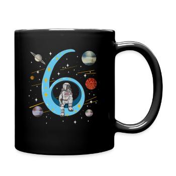 6 anniversaire astronaute extra-atmosphérique planète enfants - Mug uni - noir - Droite