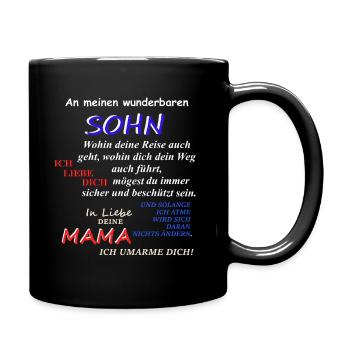 Wunderbarer Sohn Mama Spruch - Tasse einfarbig - Schwarz - Rechts