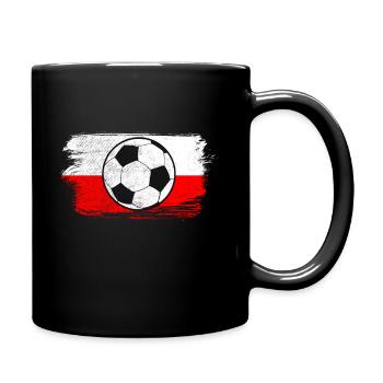 Fußball Polen Geschenk - Tasse einfarbig - Schwarz - Rechts