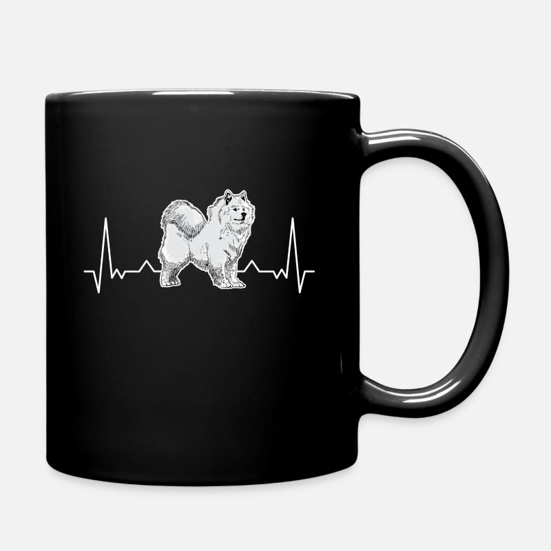 Samoyed Heartbeat chien de traîneau Samoyed - Mug uni - noir