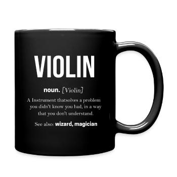 Violine - Tasse einfarbig - Schwarz - Rechts