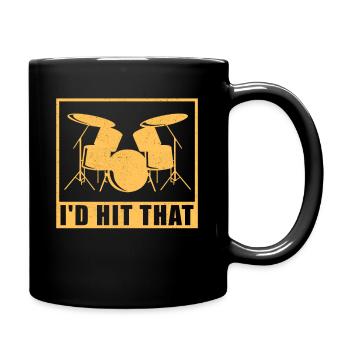 Batterie batteur Drummer Tambour cadeau - Mug uni - noir - Droite