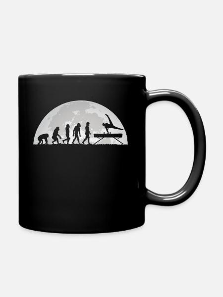 Turnen Gymnastik Evolution Mond Turner Turnerin - Tasse einfarbig - Schwarz