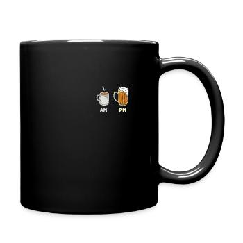 Coffee and Beer Coffee AM and Beer PM Beer Party - Tasse einfarbig - Schwarz - Rechts