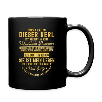 Freund Freundin Spruch Lustiges Geschenk - Tasse einfarbig - Schwarz - Rechts