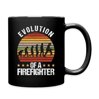 Feuerwehrmann und Feuerwehr Evolution - Tasse einfarbig - Schwarz - Rechts