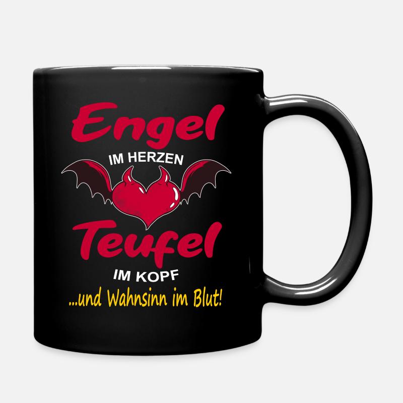 Engel Teufel Kostüm Charakter Zicke Geschenk - Tasse einfarbig - Schwarz