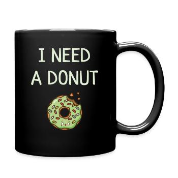 Donut - Tasse einfarbig - Schwarz - Rechts
