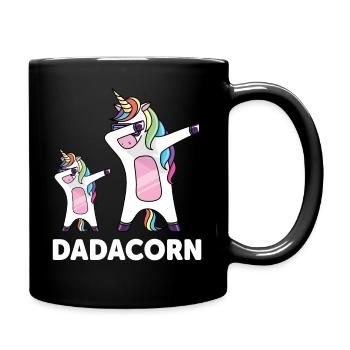 Einhorn Daddy Märchen Geschenk - Tasse einfarbig - Schwarz - Rechts