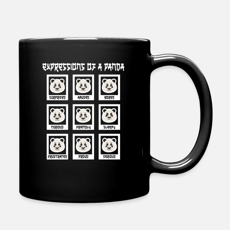 Emotionen eines Panda - Expressions of a Panda - Tasse einfarbig - Schwarz