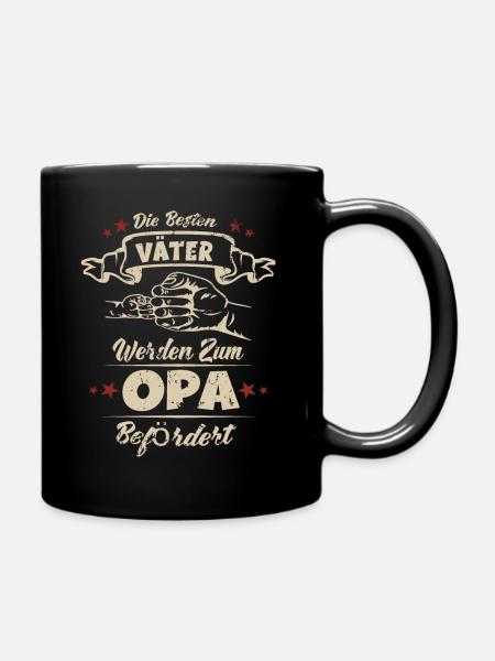 Papa Sohn Opa Enkelkind Vatertag Geschenk - Tasse einfarbig - Schwarz