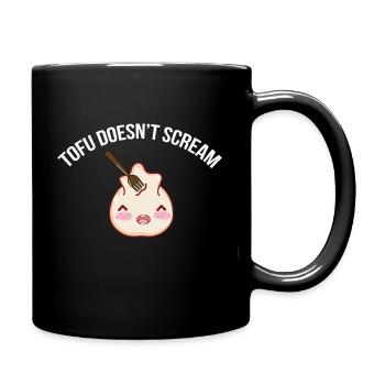 Tofu doesn't scream - Full Colour Mug - black - Right