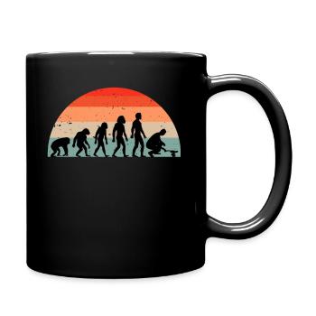 Pilzsammler Pilze sammeln retro Geschenk - Tasse einfarbig - Schwarz - Rechts