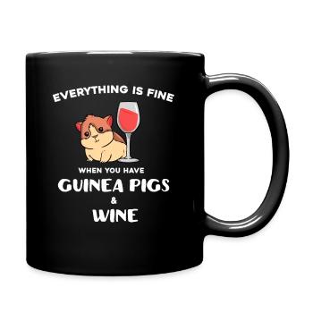 Cute Guinea Pig Gift For Wine Lover product - Full Colour Mug - black - Right