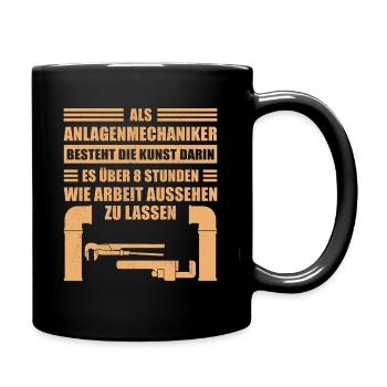 Anlagenmechaniker SHK | Heizungsbauer Geschenk - Tasse einfarbig - Schwarz - Rechts