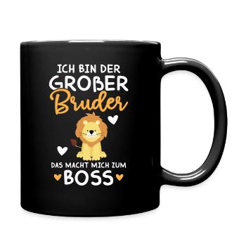 Großer Bruder Ich Bin Der Boss - Löwe - Tasse einfarbig - Schwarz - Rechts