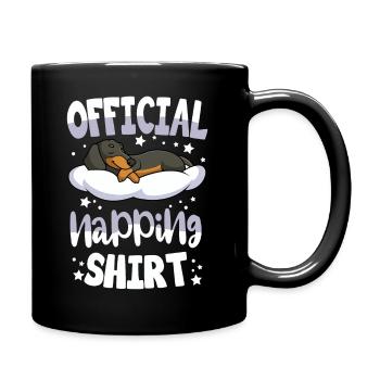 Dachshund Sleeping Shirt Dog Owner Gift - Full Colour Mug - black - Right