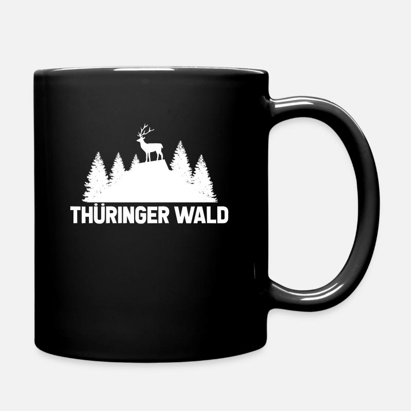 Thüringer Wald Hirsch Wald Geschenk - Tasse einfarbig - Schwarz
