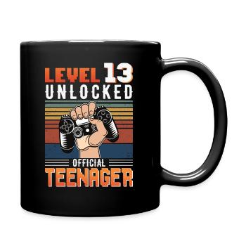 13th Birthday Boy Teen Birthday Gamer - Full Colour Mug - black - Right