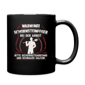 Schornsteinfeger Kaminkehrer Kaminfeger Geschenk - Tasse einfarbig - Schwarz - Rechts