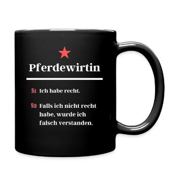 Pferdewirtin Pferdewirt Pferdenärrin Reiterin - Tasse einfarbig - Schwarz - Rechts