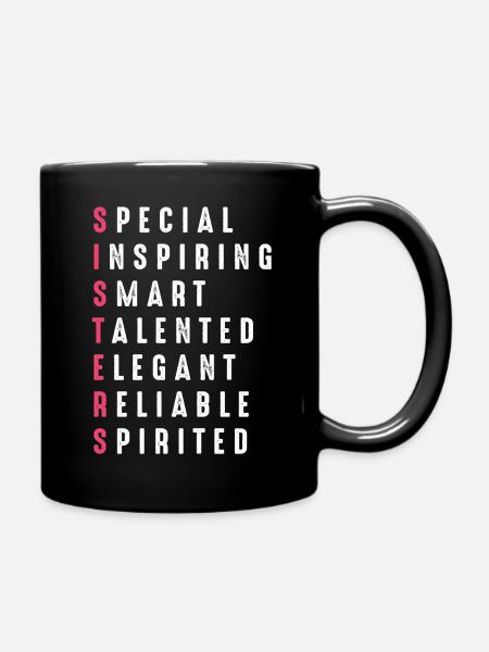 Schwester Schwestern - Tasse einfarbig - Schwarz