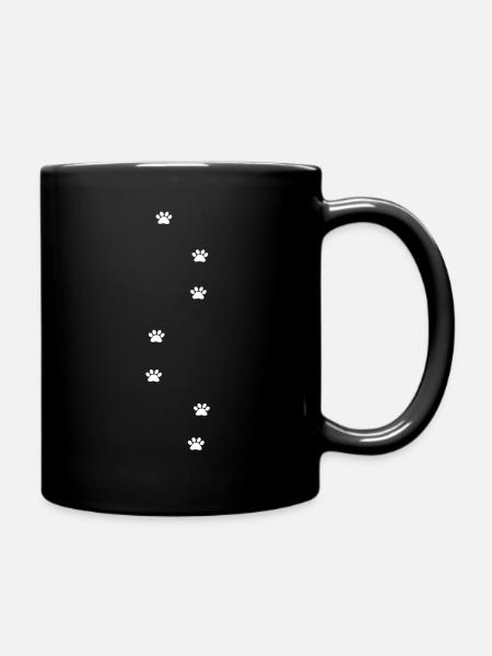 Pfoten - Tasse einfarbig - Schwarz