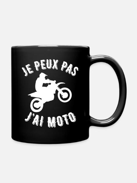 JE PEUX PAS J'AI MOTO - HUMOUR - MOTOCROSS - Mug uni - noir