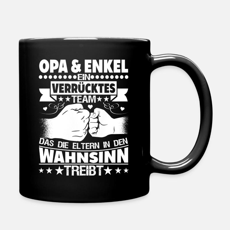 Opa und Enkel Verrücktes Team Vatertag Geschenk - Tasse einfarbig - Schwarz