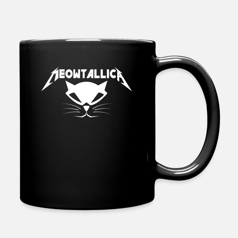Meowtallica cooles Rock und Metal Design - Tasse einfarbig - Schwarz