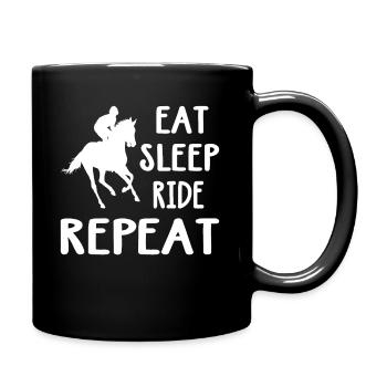 Filles de cheval fan pour le cheval à monter pour le - Mug uni - noir - Droite