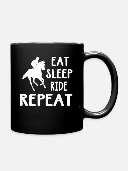 Pferdefan Mädchen für das Pferd zum Reiten für den - Tasse einfarbig - Schwarz